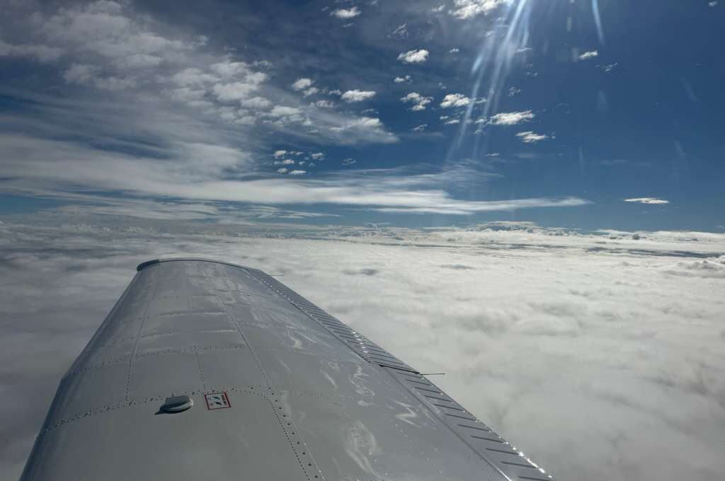 A plane in the sky